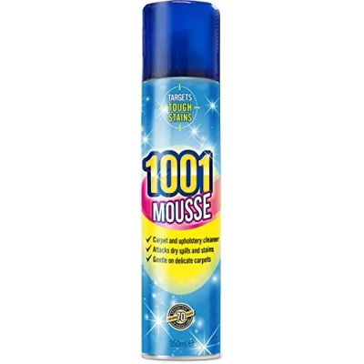 Image of 1001 Mousse Carpet and Upholstery Cleaner, Tough On Stains, Gentle Rugs, Carpets, Floral Scented 350 ml