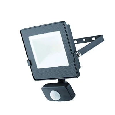 Image of Masterplug EFL50B40PIR MP Extra Flat Outdoor Floodlight with Motion Sensor, Steel/, 50 W, Black, 237 x 251 62 mm