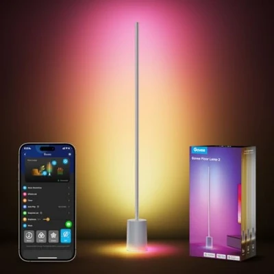 Image of Govee RGBICWW Floor Lamp 2, LED Corner with 80+ Scenes, DIY Mode, Music Sync, Smart Remote Control, 1725lm for Bedroom, Living Room, Work Alexa and Google Assistant, Grey