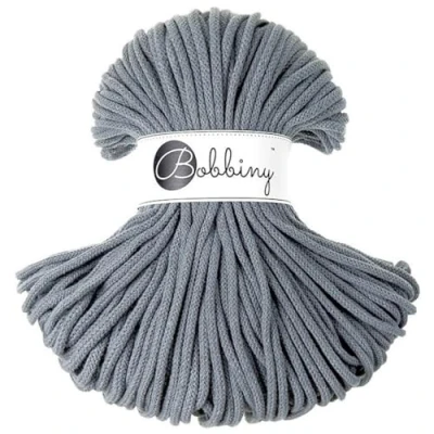 Image of Bobbiny Premium 5mm Braided Macrame Cord (Steel) 100m
