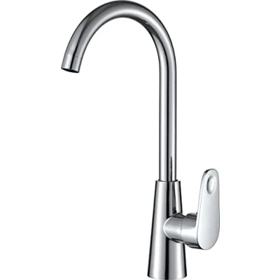 Image of Xcel Home Luxury Chrome Brass Kitchen Tap Deck Mounted Monobloc with Swivel Swan Neck &amp; Single Lever