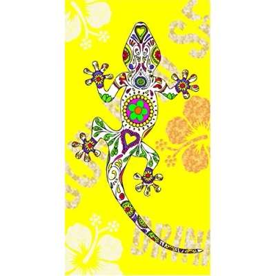 Image of Miracle Home. Microfibre Beach Towel, 100% Polyester, Yellow, 75 x 145 cm