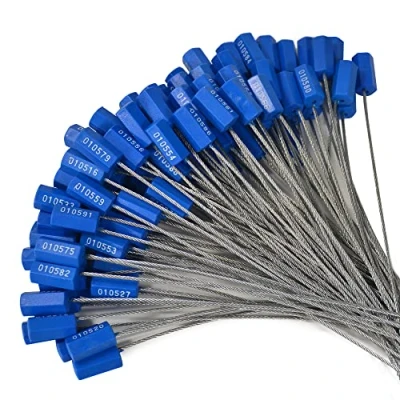 Image of Lzbignun 1000pcs Security Wire Seals Numbered Cable Tamper Proof Lock Disposable Ties Tags Self Locking Shipping (Dark Blue)