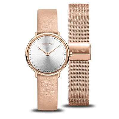 Image of BERING 15729 960 Women&#039;s Analogue Quartz Watch with Calf Leather Strap, Bracelet