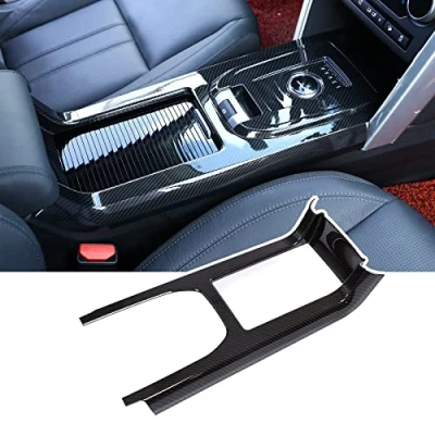 Image of LLKUANG Carbon Fiber Style ABS Inner Center Console Gear Shift Frame Trim for Land Rover Discovery Sport 2015 2019