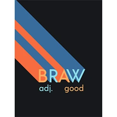Image of Wee Blue Coo Scottish Word Definition Braw Good Scots Dictionary Art Print