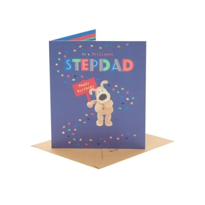 Image of Boofle Birthday Card for Stepdad Cute Design
