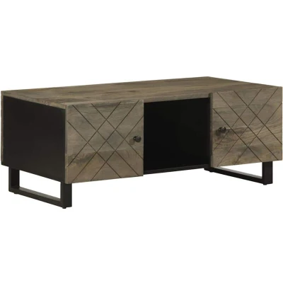 Image of vidaXL Coffee Table Black 100x54x40 cm Solid Wood Mango
