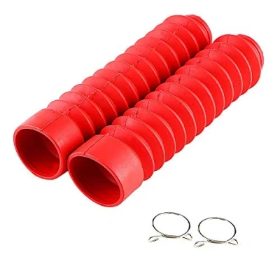 Image of Vobor Motorcycle Motorbike Front Fork Cover, Universal Gaiters Gators Boots Shock Damping Dust Cover 205x42mm(red)