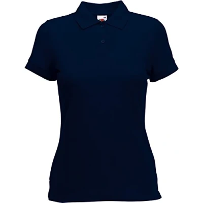 Image of FRUIT OF THE LOOM Women&#039;s 65/35 Polo Shirt, Blue (Deep Navy), S UK