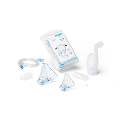 Image of OMRON NEBASKIT 11 Complete Accessory Replacement for Adults &amp; Kids Aerosol Nebuliser Set C102 Total Masks, Mouthpiece, Nose Piece, air Tube Original