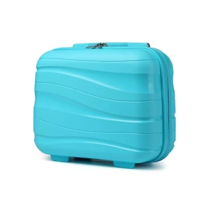 Image of Kono Lightweight Polypropylene Travel Makeup Carrying Case Hard Shell Cosmetic Mini 14&quot; Luggage Organizer