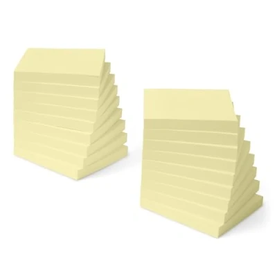 Image of Amazon Basics Square Sticky Notes, Self Stick Pads, 18 Pack, 7.6 x cm, Yellow