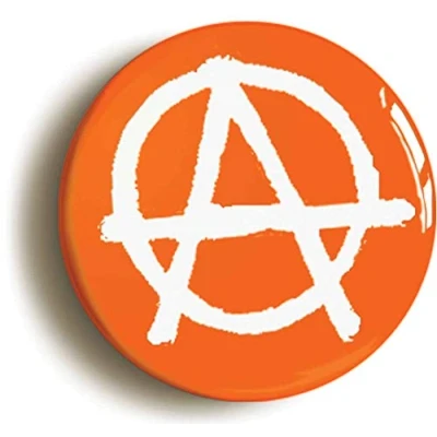 Image of Ozorath ANARCHY PUNK BADGE BUTTON PIN ORANGE (Size is 1inch/25mm diameter)