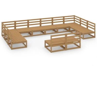 Image of vidaXL 12 Piece Garden Lounge Set Solid Pinewood