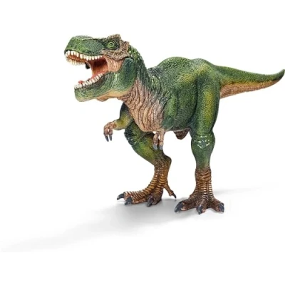 Image of schleich DINOSAURS — 14525 Tyrannosaurus Rex, Dinosaur Toy with Realistic Detail and Movable Jaw, Imagination Inspiring T Rex for Boys Girls Ages 4+, Green