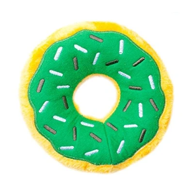 Image of ZippyPaws Original Donutz No Stuffing Squeaky Plush Dog Toy Mint Chip