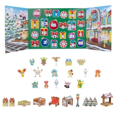 Image of Pokémon Holiday Advent Calendar Features 16 2 Inch Battle Figures with Special Finish and Eight Unique Accessories