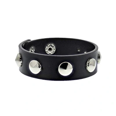 Image of Zac&#039;s Alter Ego 1 Row Conical Studded PU Faux Leather Bracelet