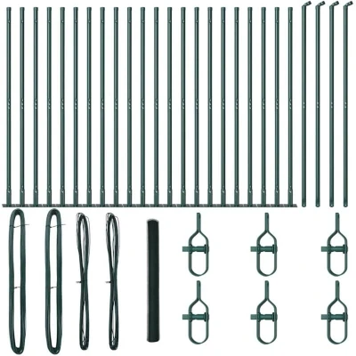 Image of vidaXL Hexagon Fence Green 1.4x50 m Steel