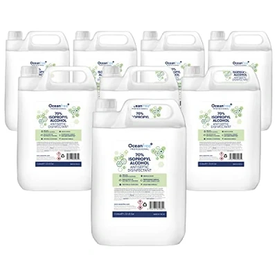 Image of IPA Disinfectant Rubbing Isopropyl Alcohol 5L Litre Kills 99% Bacteria, Germs Sanitiser Sanitizer (Pack of 8)