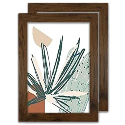 Image of MH Home Photo Frame, Picture Certificate Freestanding &amp; Wall Mountable (Walnut, A4 (21 x 30 cm) 2 Pack)
