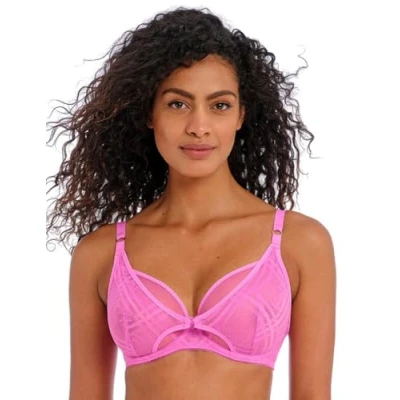 Image of Freya Women&#039;s Fatale Underwire High Apex Bra Plunge, Semi Sheer NA, Candy Blossom, 32FF