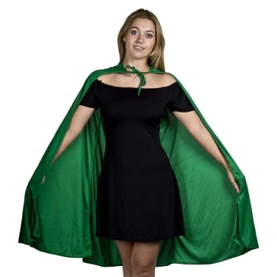Image of Adults Green Superhero Cape Knee length Perfect for Dress Up or Other Fancy Events