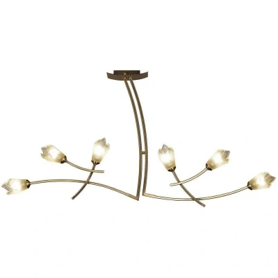 Image of Pietra Linear Pendant 2 Arm 6 Light G9, Antique Brass
