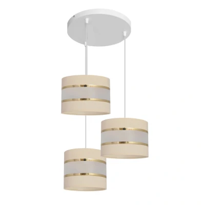 Image of Helen Cluster Pendant Ceiling Light Ecru, Gold, White 35cm