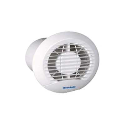 Image of Vent Axia Eclipse 100mm Axial Single Speed Fan Pull Cord white finish measures across 427281