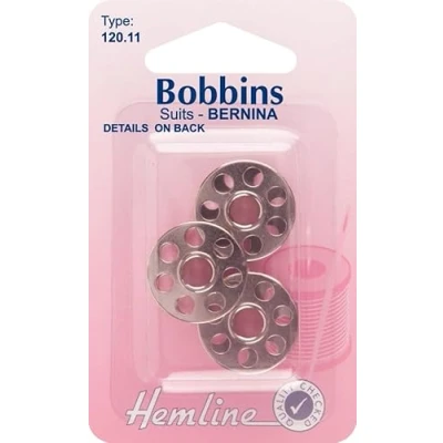 Image of Hemline Metal Bobbins for Sewing Machines Bernina