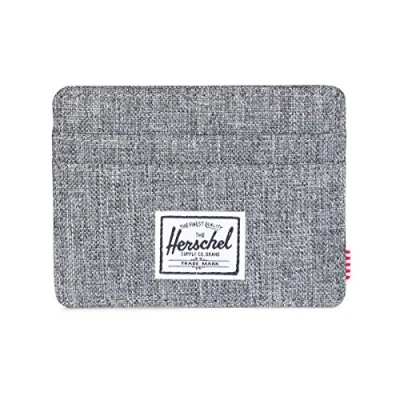 Image of Herschel Supply Men&#039;s Charlie Rfid Card Case Wallet, Raven Crosshatch, One Size UK
