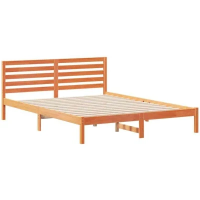 Image of vidaXL with Headboard Wax brown 160 x 210 cm Solid pine wood