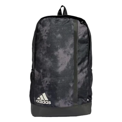 Image of adidas Unisex Linear Graphic Backpack, Black/Charcoal/White, One size