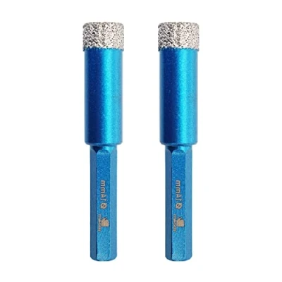 Image of Dry Diamond Drill Bit Set,BRSCHNITT 2pcs 14mm Hole Saw Core for Porcelain Tile Ceramic Stone Granite Marble,Hex Shank Drilling Kit