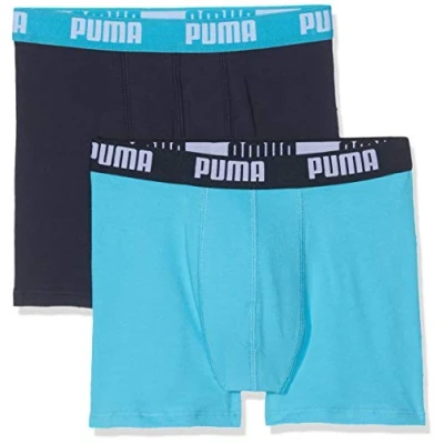 Image of Puma Boy&#039;s Basic Boxer 2p Swim Trunks, (Bright Blue 789), 15 16 Years (Size: 176) (Pack of 2)