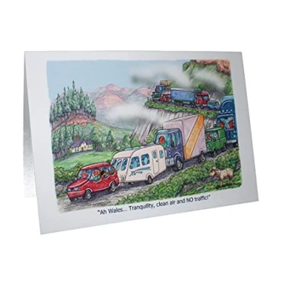 Image of Caravan Caravanning Humour Cartoon A5 Funny Blank Greeting Card by Armand Foster