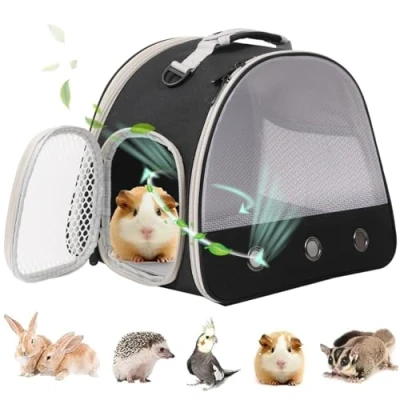 Image of Small animal Carrier Hiking Outdoor (Black, Mesh)