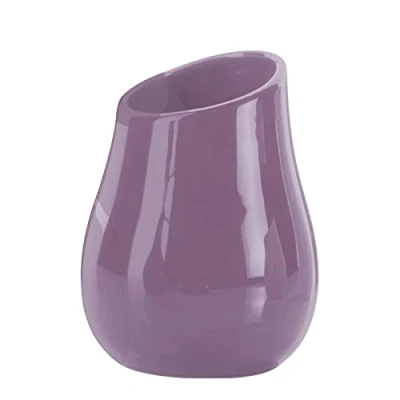 Image of Gedy Adelaide Bathroom, Dimensions and Weight: 13 x 9.8 cm &amp; 0.25 kg, Toothbrush Holder Made of Ceramic, Lilac Finish, R&amp;D Design, 2 Years Warranty, Unique