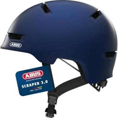 Image of ABUS Scraper 3.0 City Helmet Durable Bicycle for Traffic Women and Men Blue, Size L