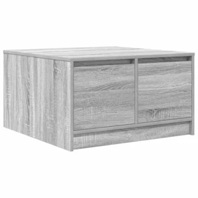Image of vidaXL Grey Coffee table with Storage Drawers 70.5x70x40cm Engineered Wood Sonoma Center for Living Room/Office