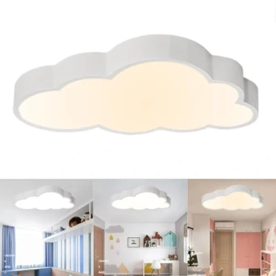 Image of 36W Ultra Thin 5cm LED Ceiling Lamp Children&#039;s Room Light Dimmable Clouds Lighting Cloud with Remote Control for Boy Girl Bedroom, Kindergarten