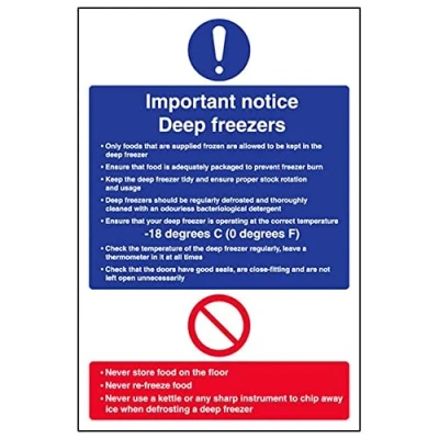 Image of V Safety Important notice refrigerators 200x300mm Magnetic Sign