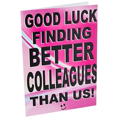 Image of Funny New Job Card, Coworker Leaving, Good Luck, Congrats Colleague Leaving Goodbye Card Joke, Banter Office PC504