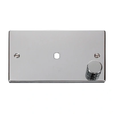 Image of Click Deco 1 Gang Dimmer Mounting Unfurnished Plate and Knob (1000W Max) Polished Chrome