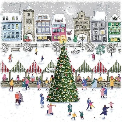 Image of Marie Curie Christmas Town Market Cards Pack of 10
