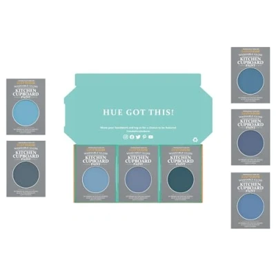 Image of Rust Oleum Kitchen Cupboard Paint in Gloss Finish Deep Blue Tester Box