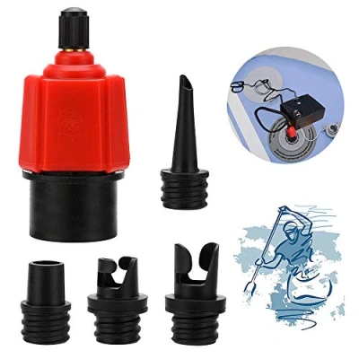 Image of XCOZU Boat Air Valve Adaptor Kit, Adapter Dinghy Inflator Adaptor, SUP Pump Canoe Converter for Stand Up Paddle Board/Inflatable Rowing Boat/Kayak/Inflatable Bed(4 Accessories)