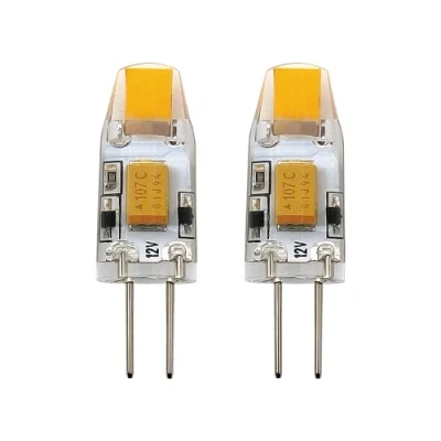 Image of EGLO Set of 2 dimmable G4 LED bi pin light bulbs, push fit lamps, 1.8 watts each (equivalent to 20 watt), 12v, 200 lumen, warm white glow, 2700 Kelvin, Ø 0.4&quot;